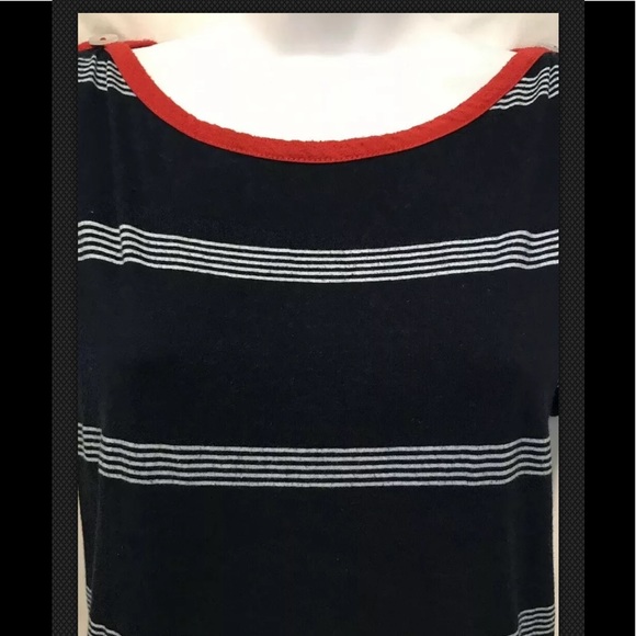 KNITTED DOVE Dress Tunic Striped Nautical Shift - Picture 2 of 8